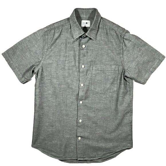 No Nationality NNO7 Men’s Short Sleeve Button Up Shirt Size Medium Green - Picture 1 of 4